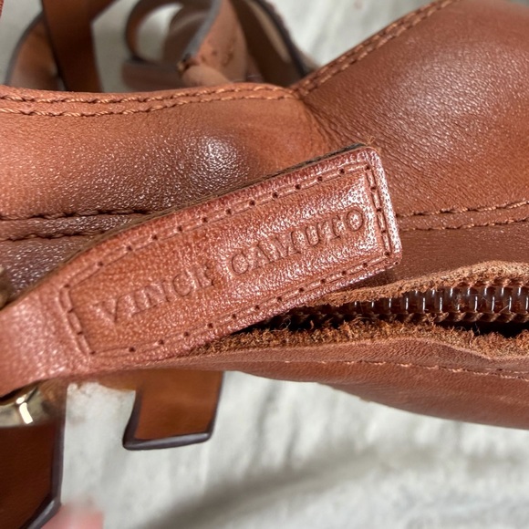 Vince Camuto Erendira Gladiator Sandals 7.5 Cognac Leather Boho Festival - Picture 6 of 14